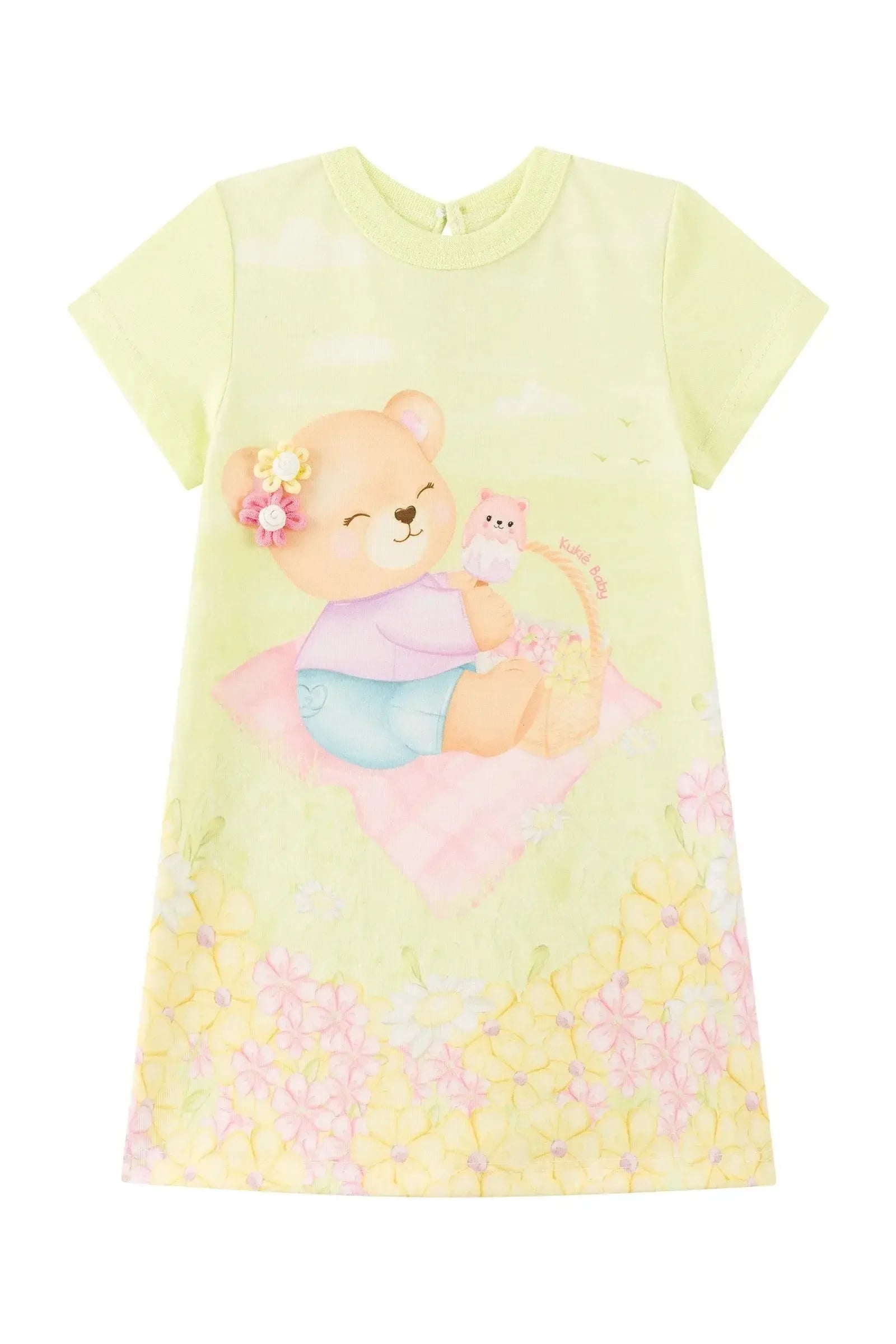 Vestido em Meia Malha 92960 Kukiê Bebê Menina