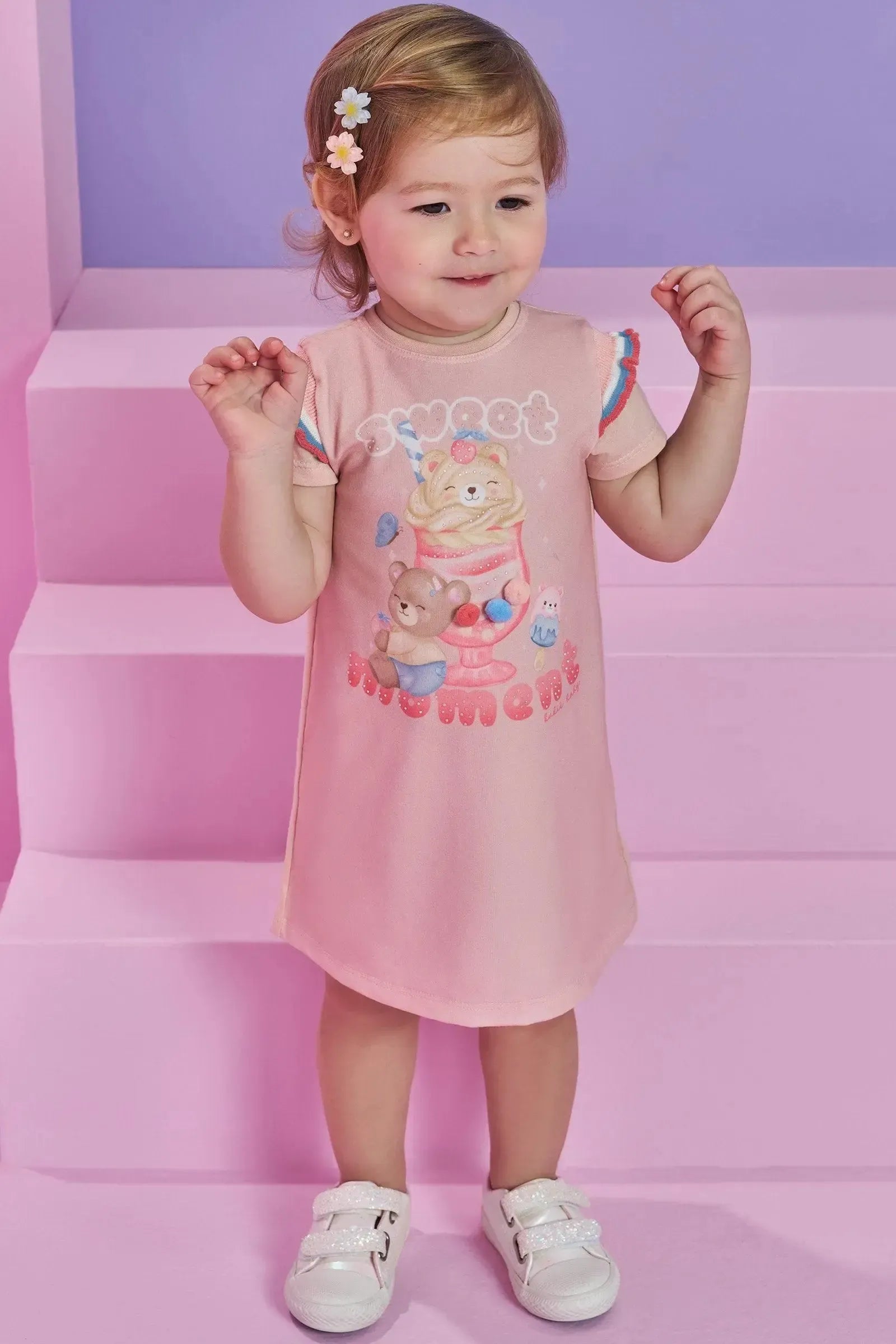 Vestido em Meia Malha 92976 Kukiê Bebê Menina