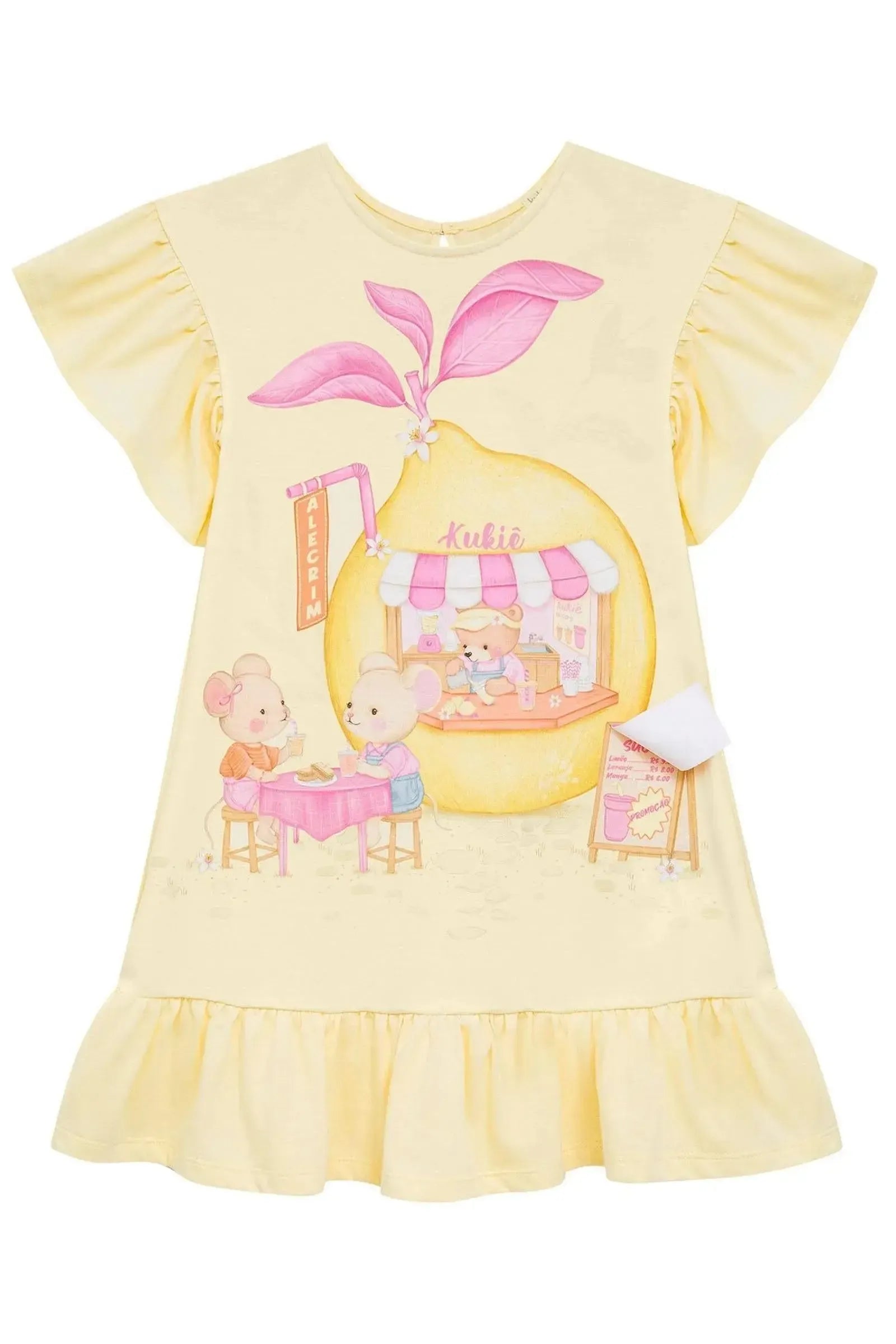Vestido em Meia Malha 94252 Kukiê Infantil Menina