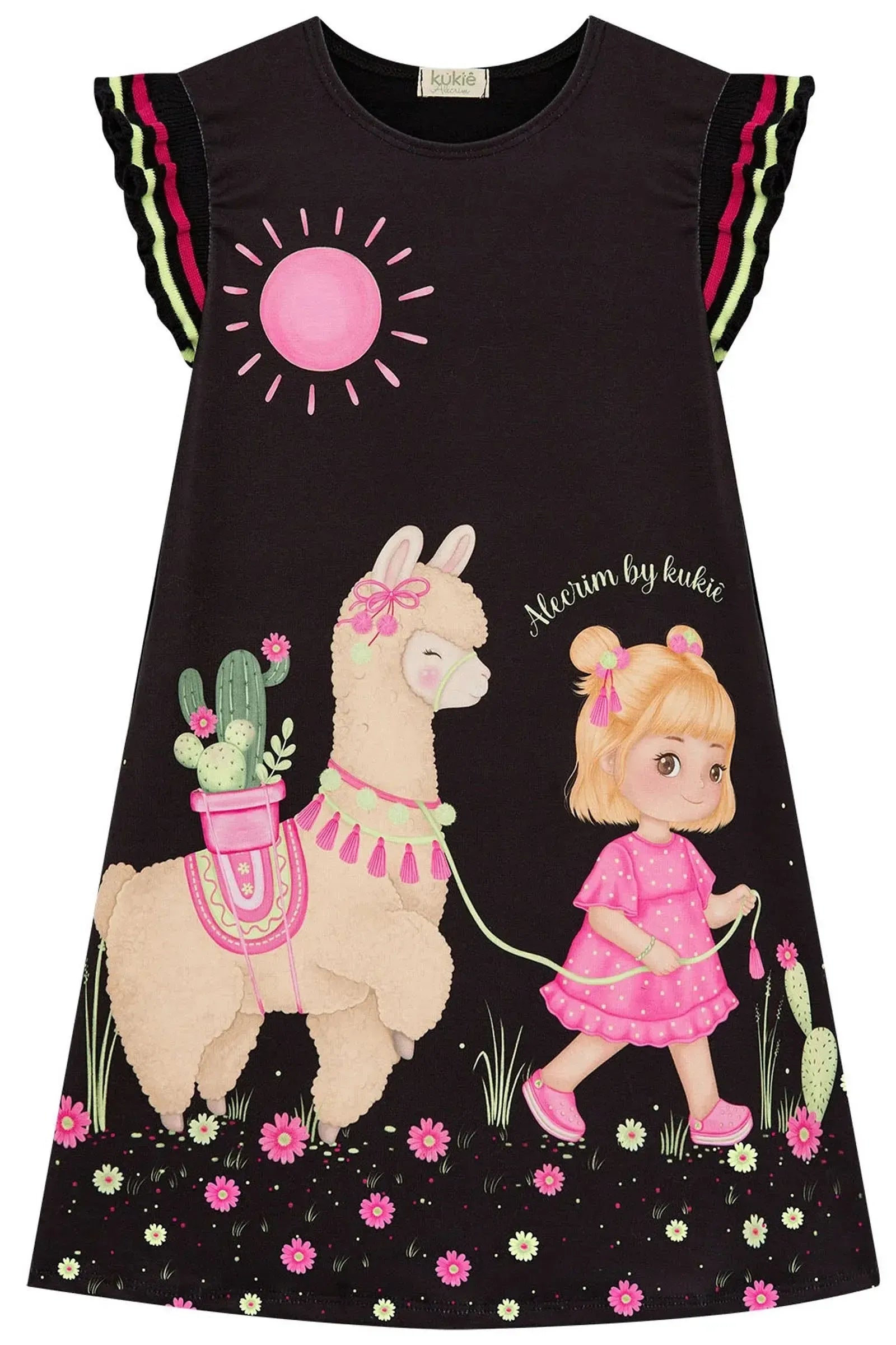 Vestido em Meia Malha 94262 Kukiê Infantil Menina