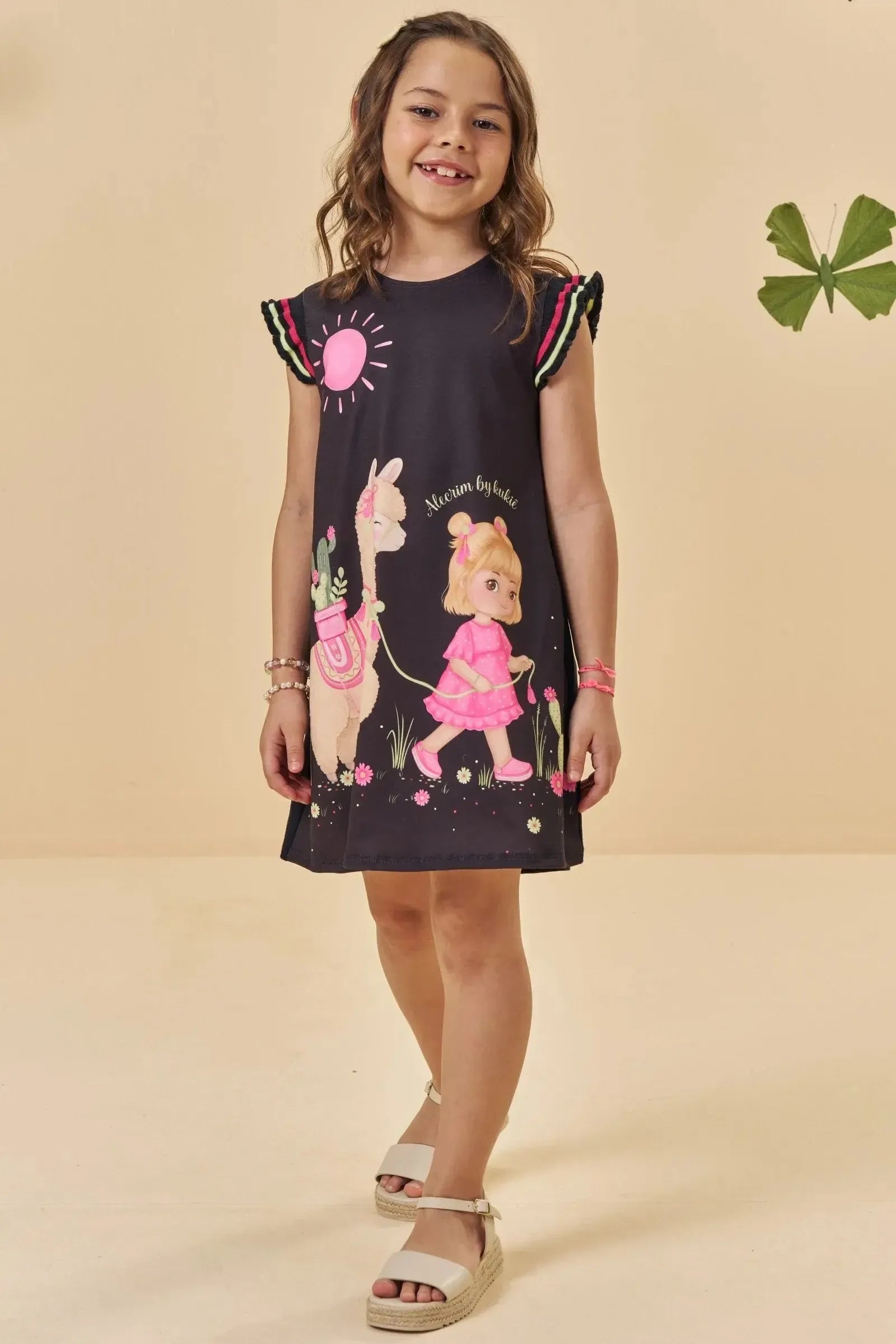 Vestido em Meia Malha 94262 Kukiê Infantil Menina