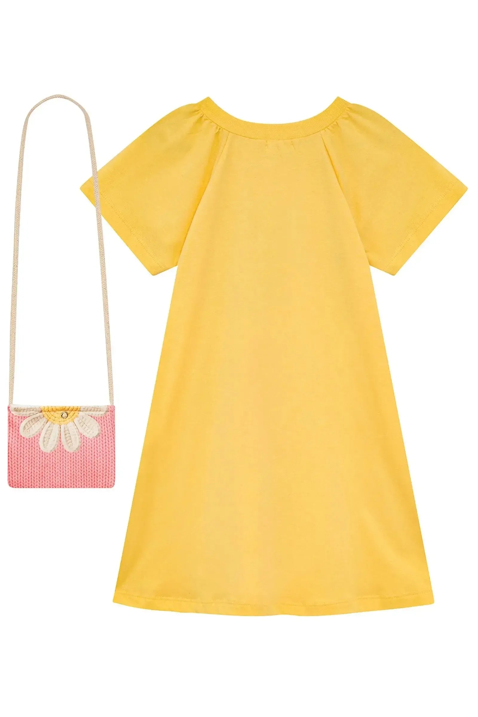 Vestido em Meia Malha. Acompanha Bolsa 94786 Kukiê Infantil Menina