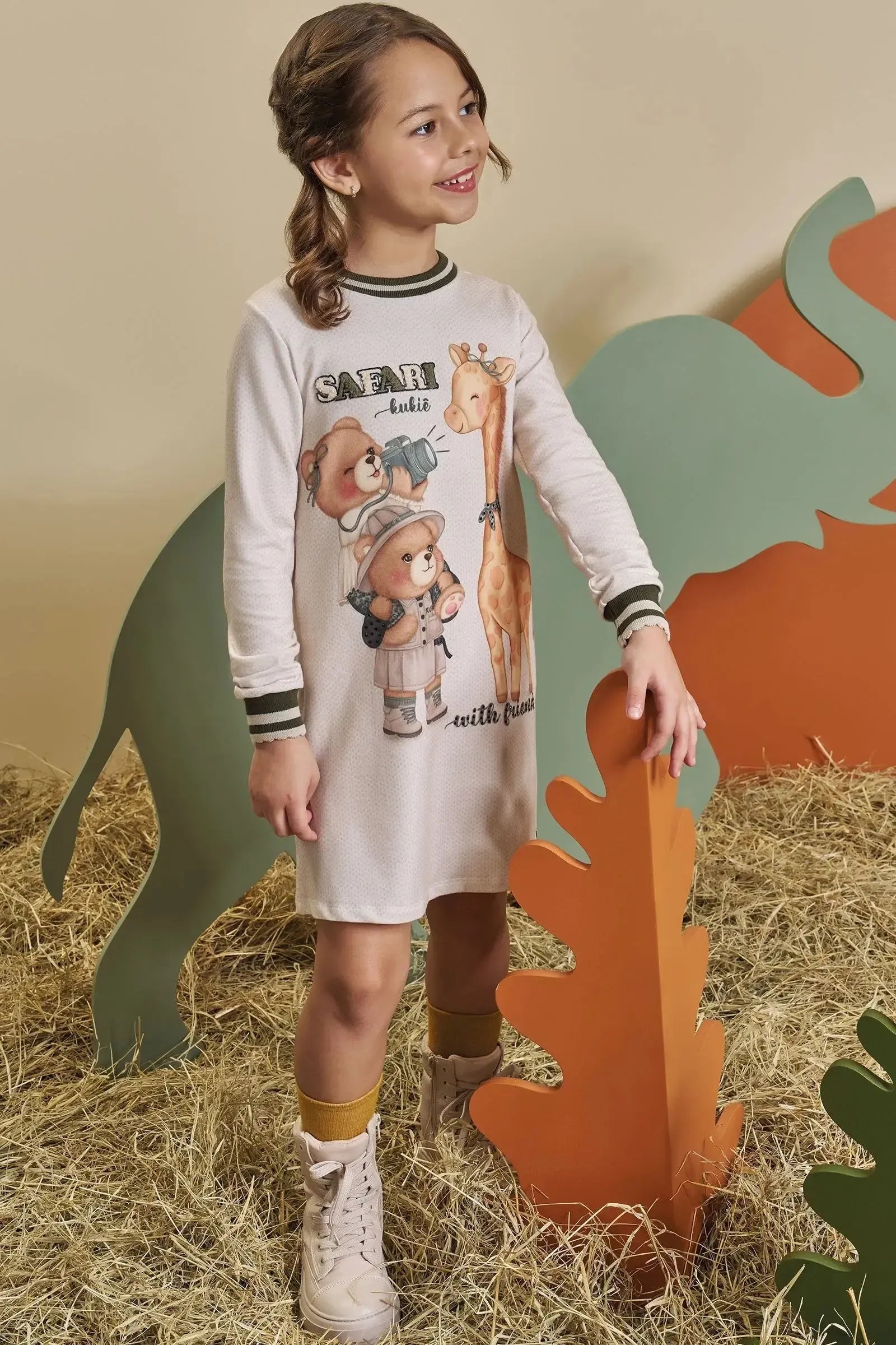 Vestido em Molecotton 90574 Kukiê Infantil Menina