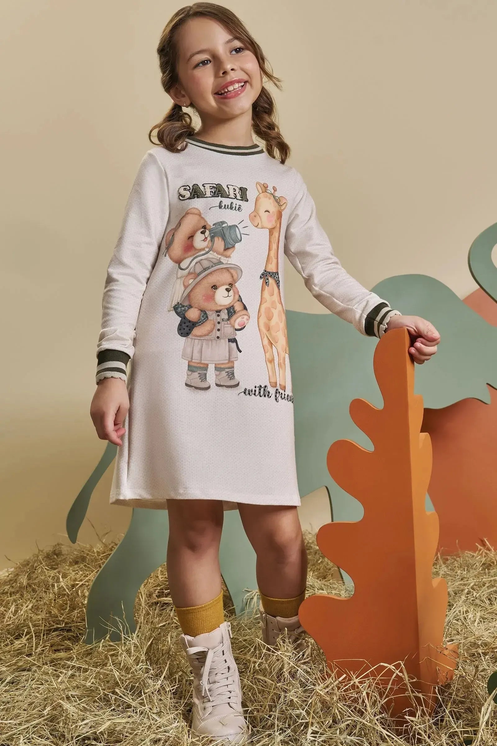 Vestido em Molecotton 90574 Kukiê Infantil Menina