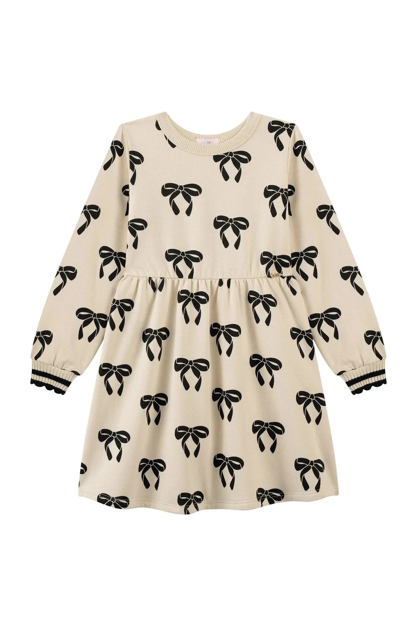 Vestido em Moletom com Pelúcia 89837 Kukiê Infantil Menina