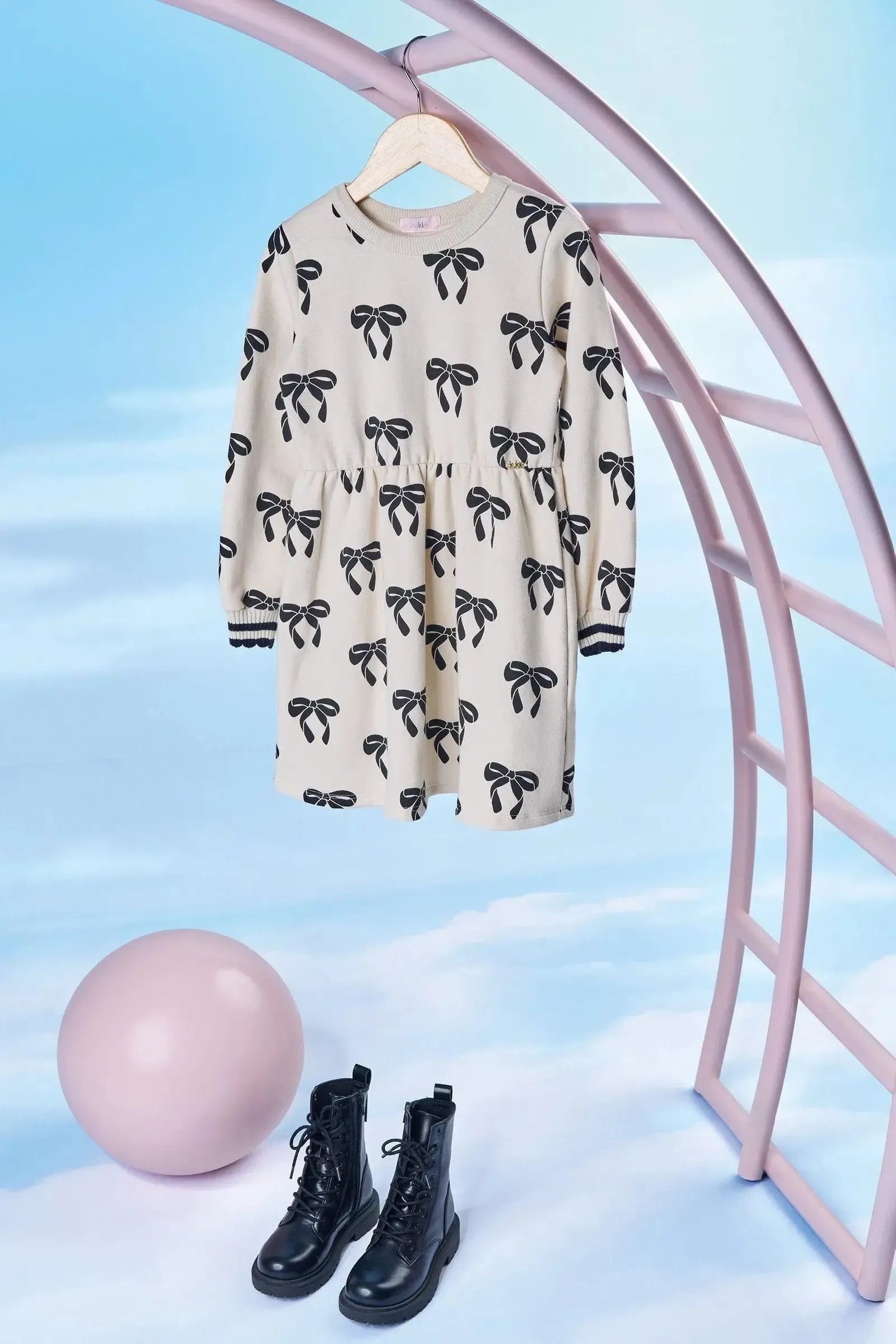 Vestido em Moletom com Pelúcia 89837 Kukiê Infantil Menina