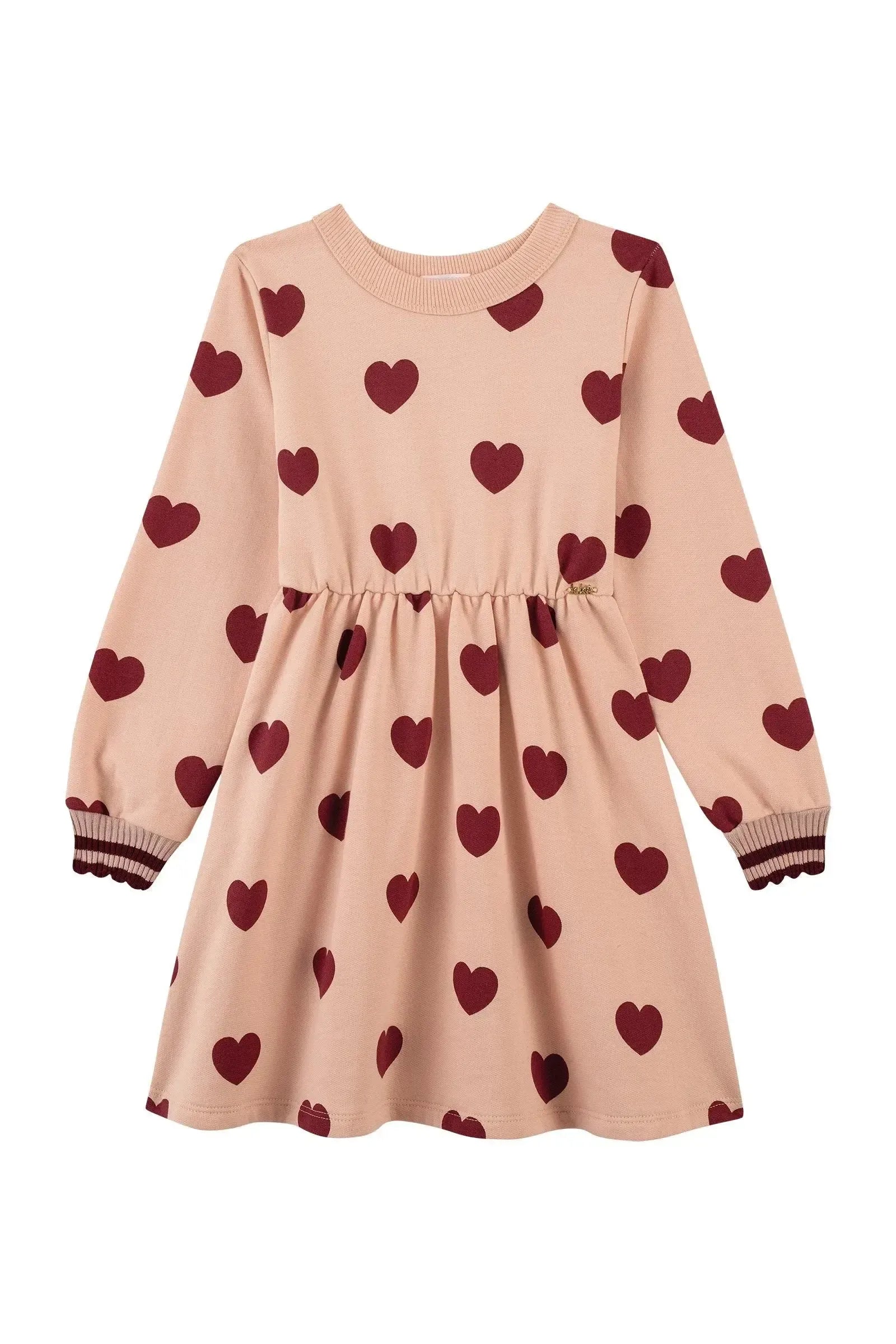 Vestido em Moletom com Pelúcia 89917 Kukiê Infantil Menina