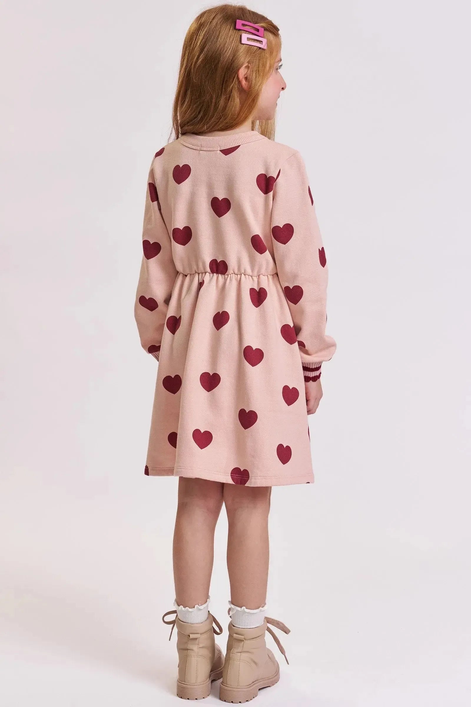 Vestido em Moletom com Pelúcia 89917 Kukiê Infantil Menina