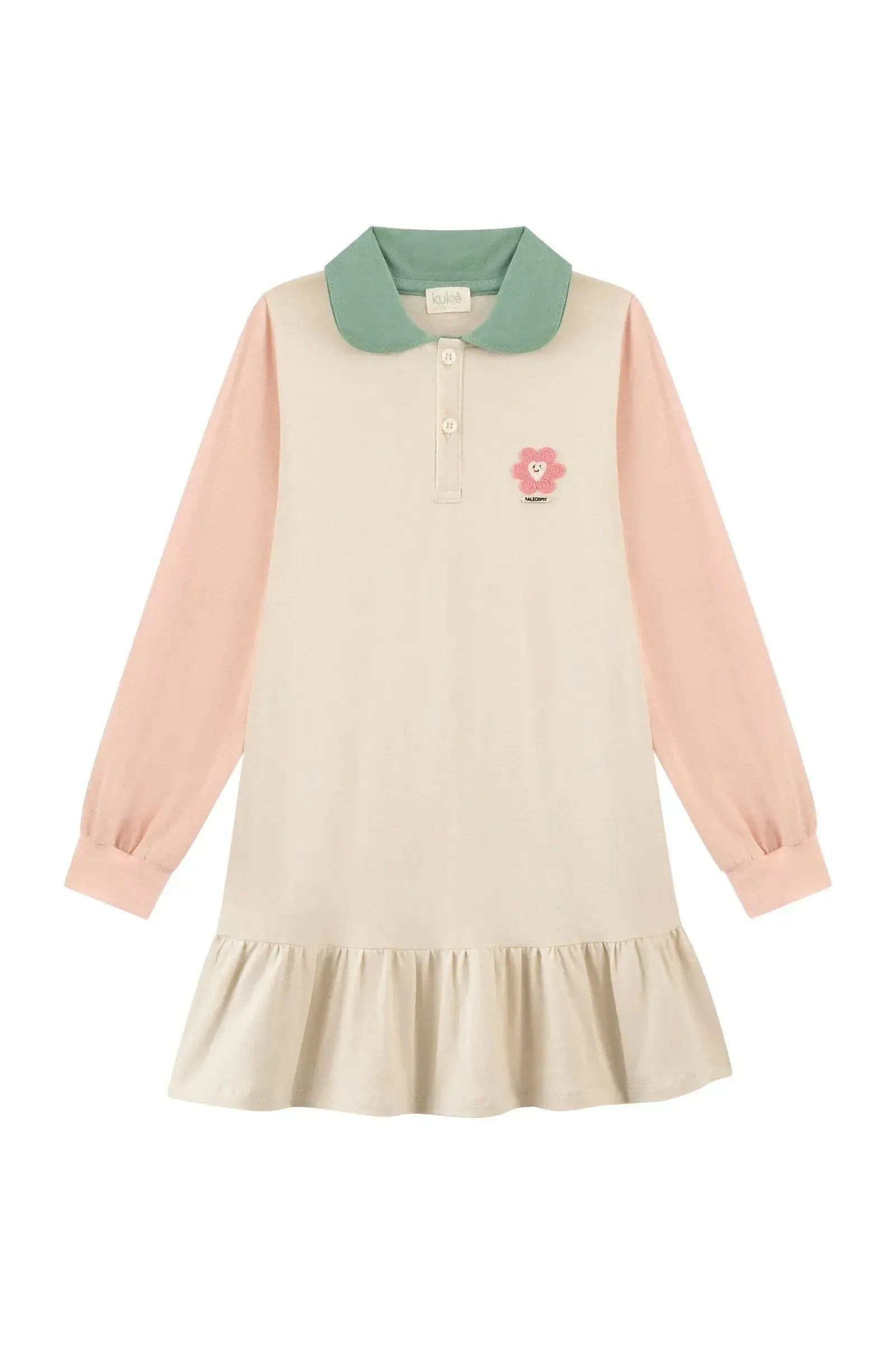 Vestido em Piquet com Elastano e Cotton 89247 Kukiê Infantil Menina