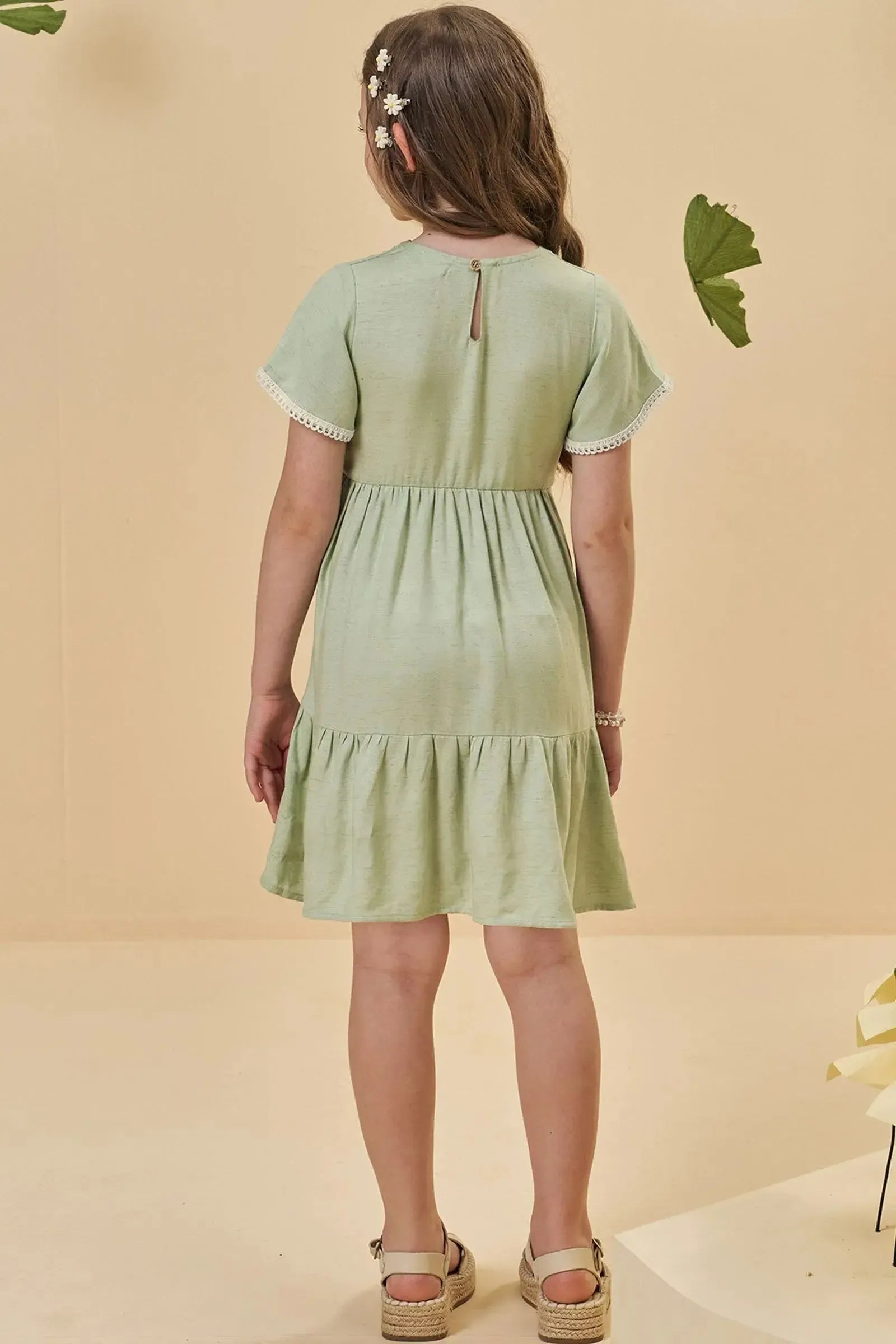 Vestido em Tecido Blend de Linho 94260 Kukiê Infantil Menina