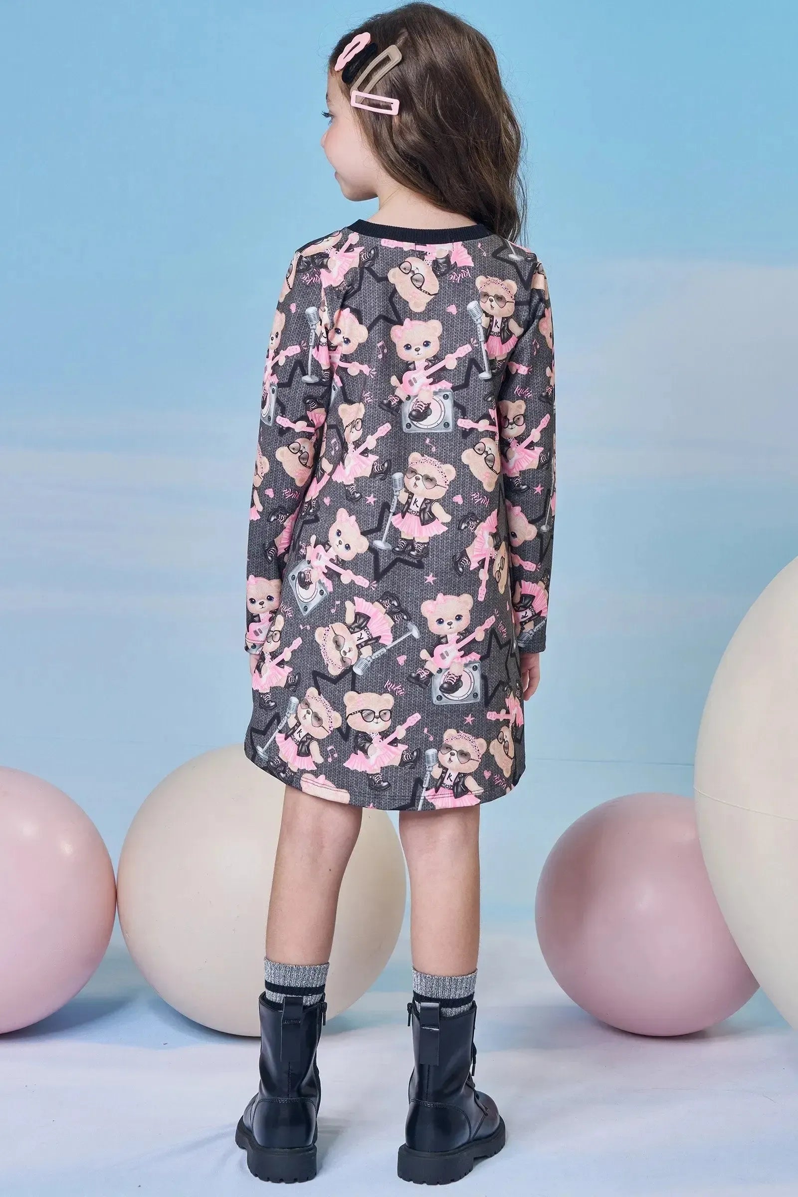 Vestido em Termoskin Peluciado 89569 Kukiê Infantil Menina