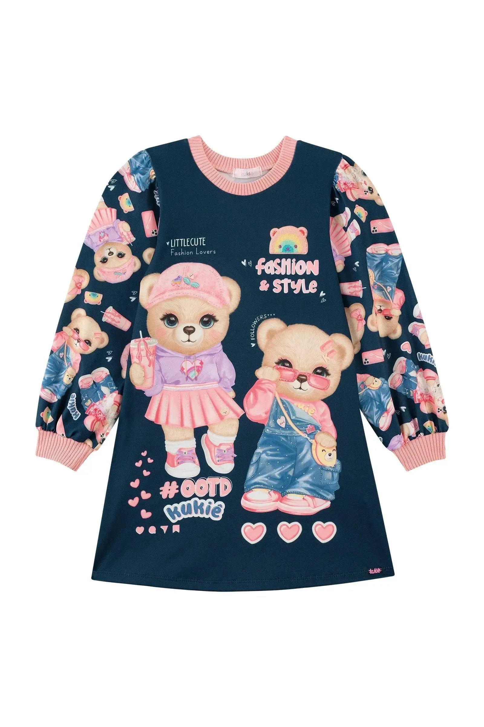 Vestido em Termoskin Peluciado 90293 Kukiê Infantil Menina