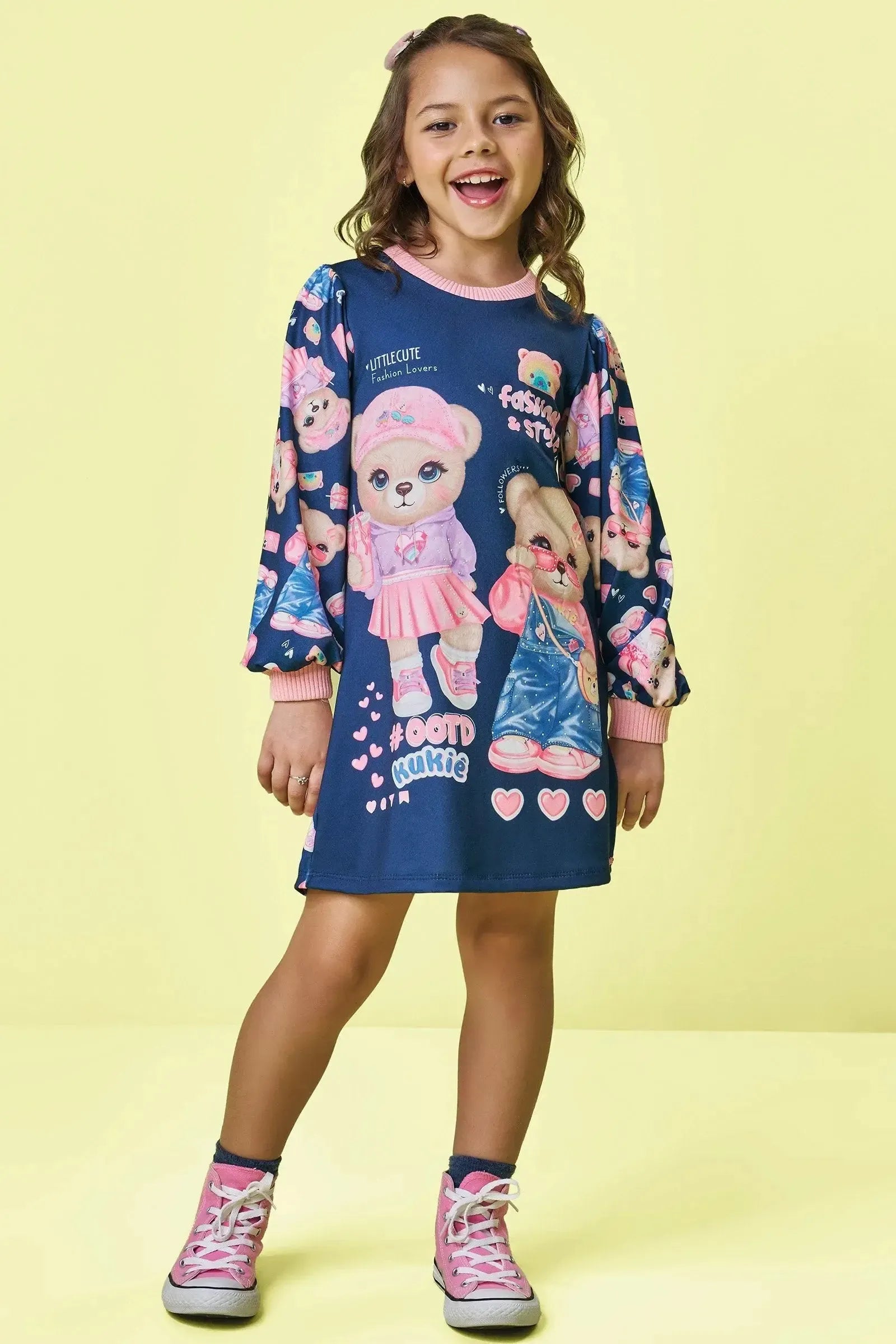 Vestido em Termoskin Peluciado 90293 Kukiê Infantil Menina