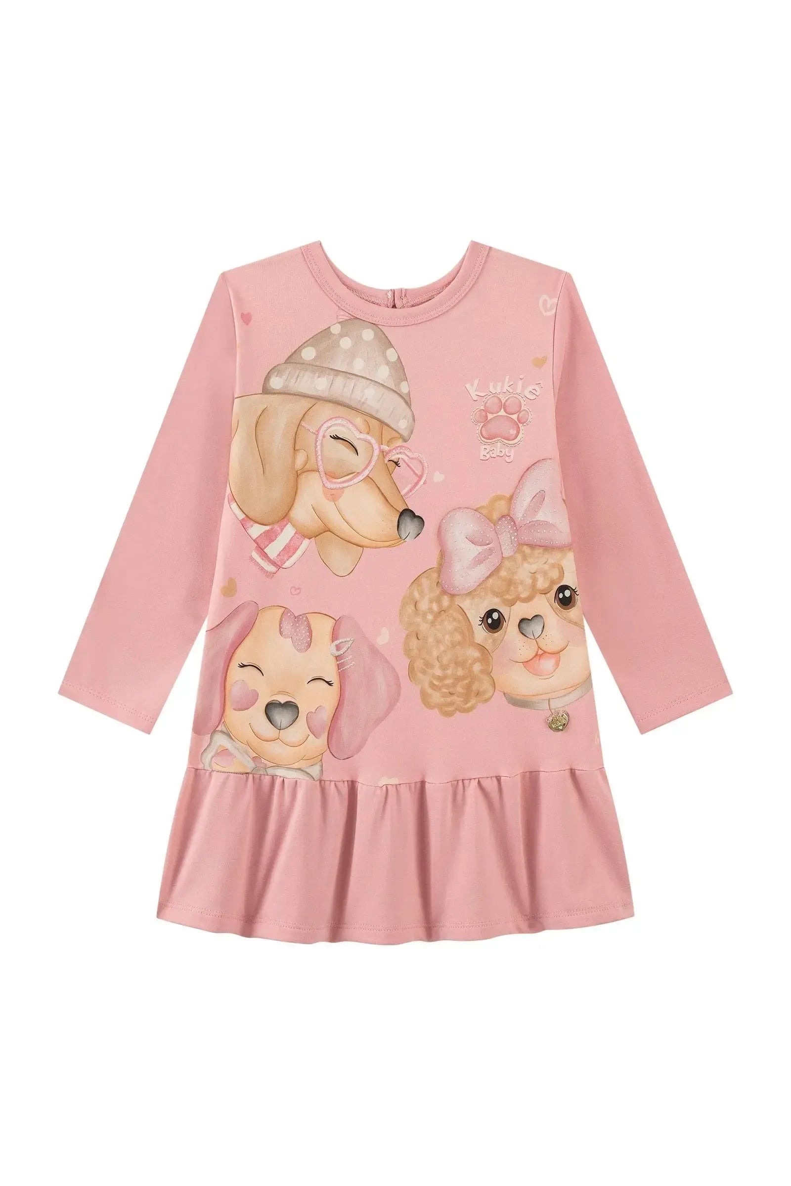 Vestido em Termoskin Peluciado 90876 Kukiê Bebê Menina