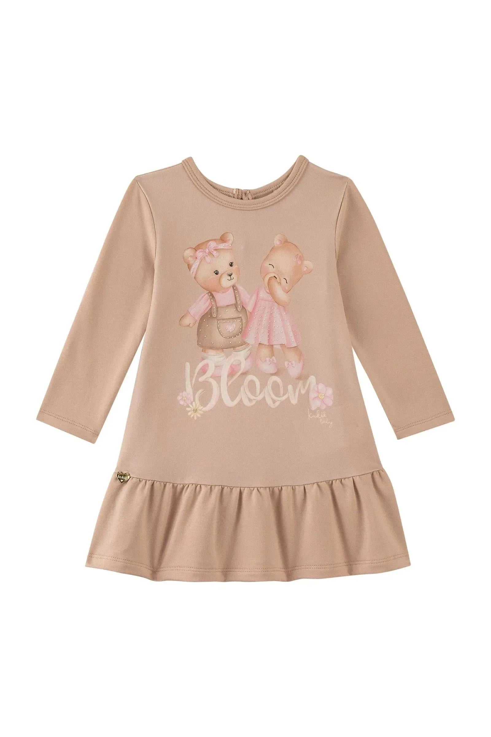 Vestido em Termoskin Peluciado 90877 Kukiê Bebê Menina