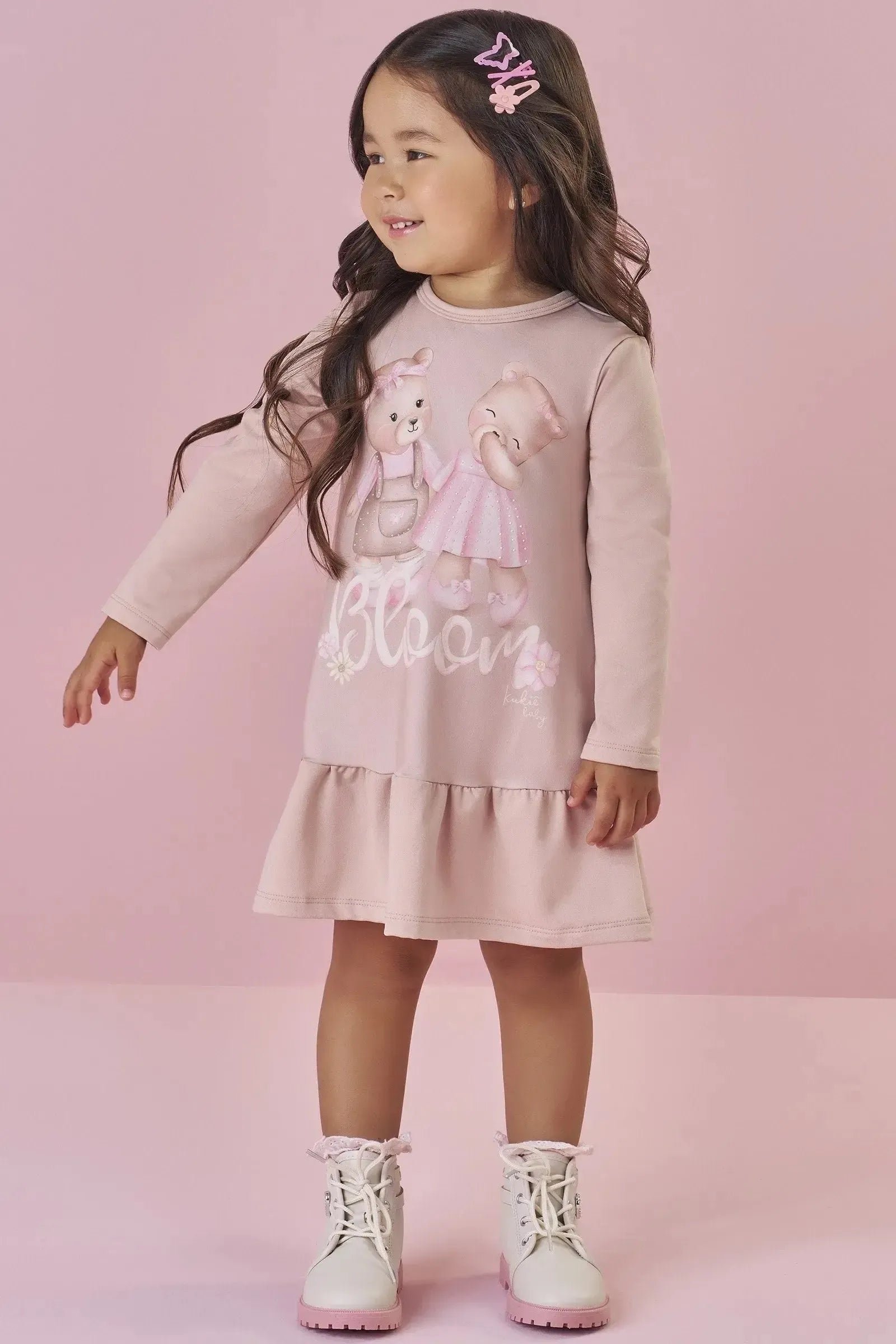 Vestido em Termoskin Peluciado 90877 Kukiê Bebê Menina