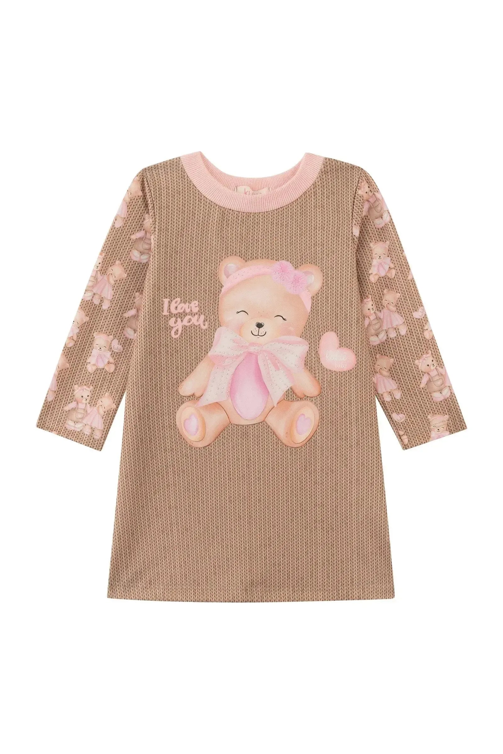 Vestido em Termoskin Peluciado 90887 Kukiê Bebê Menina