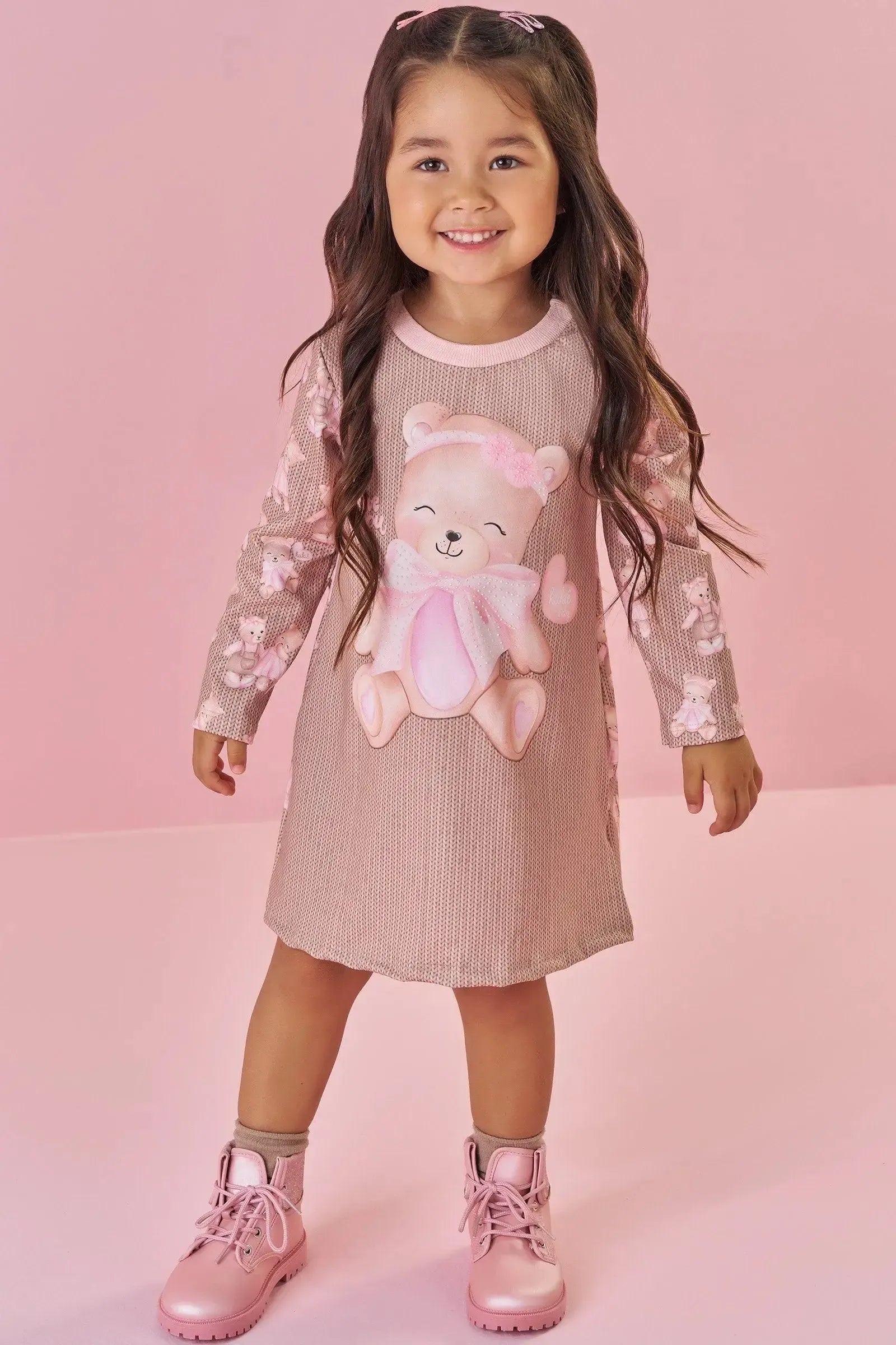 Vestido em Termoskin Peluciado 90887 Kukiê Bebê Menina