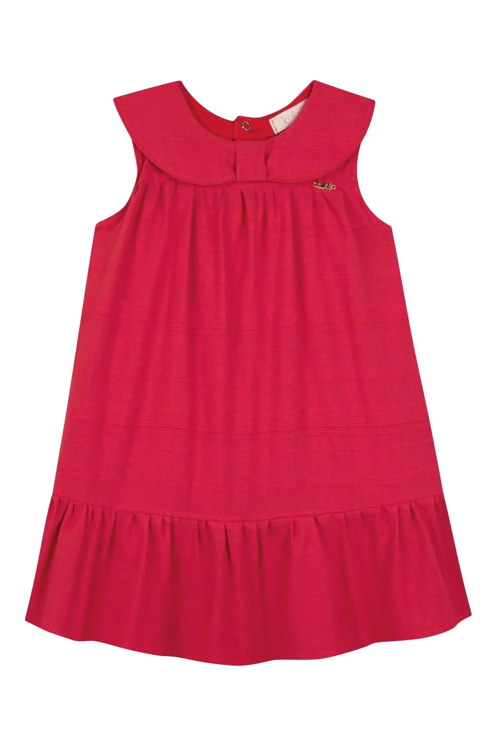 Vestido em Tricoline com Textura 100% Algodão 87568 Kukiê Bebê Menina