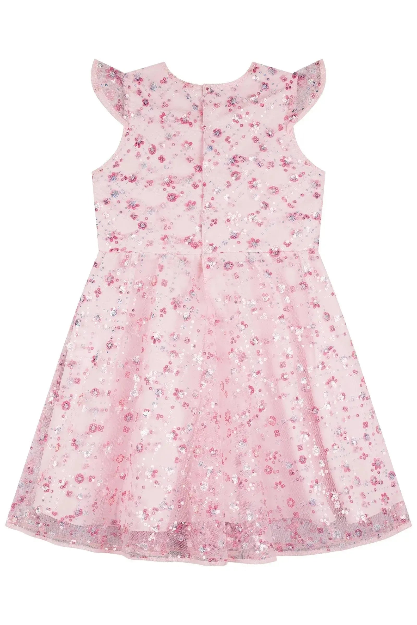Vestido em Tule Bordado Paetê 90417 Kukiê Infantil Menina