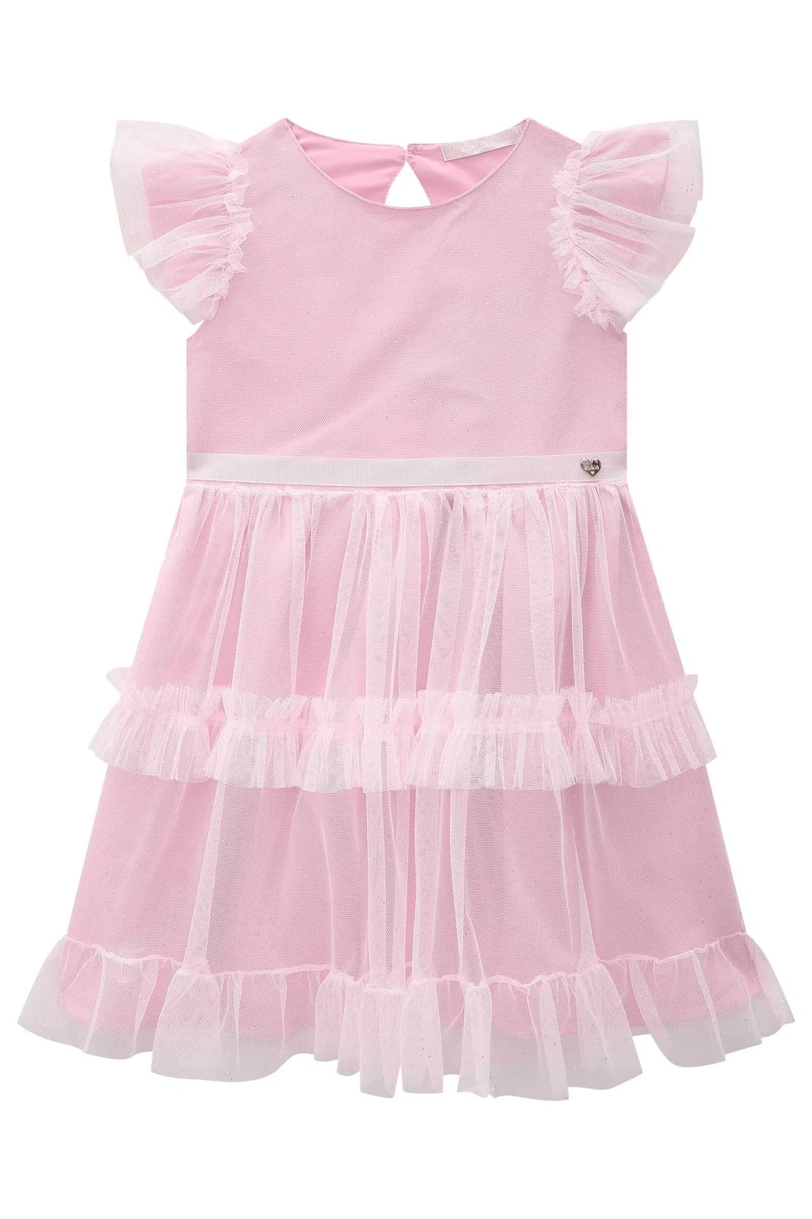 Vestido Infantil Menina em Tule Brilho 81289 Kukiê