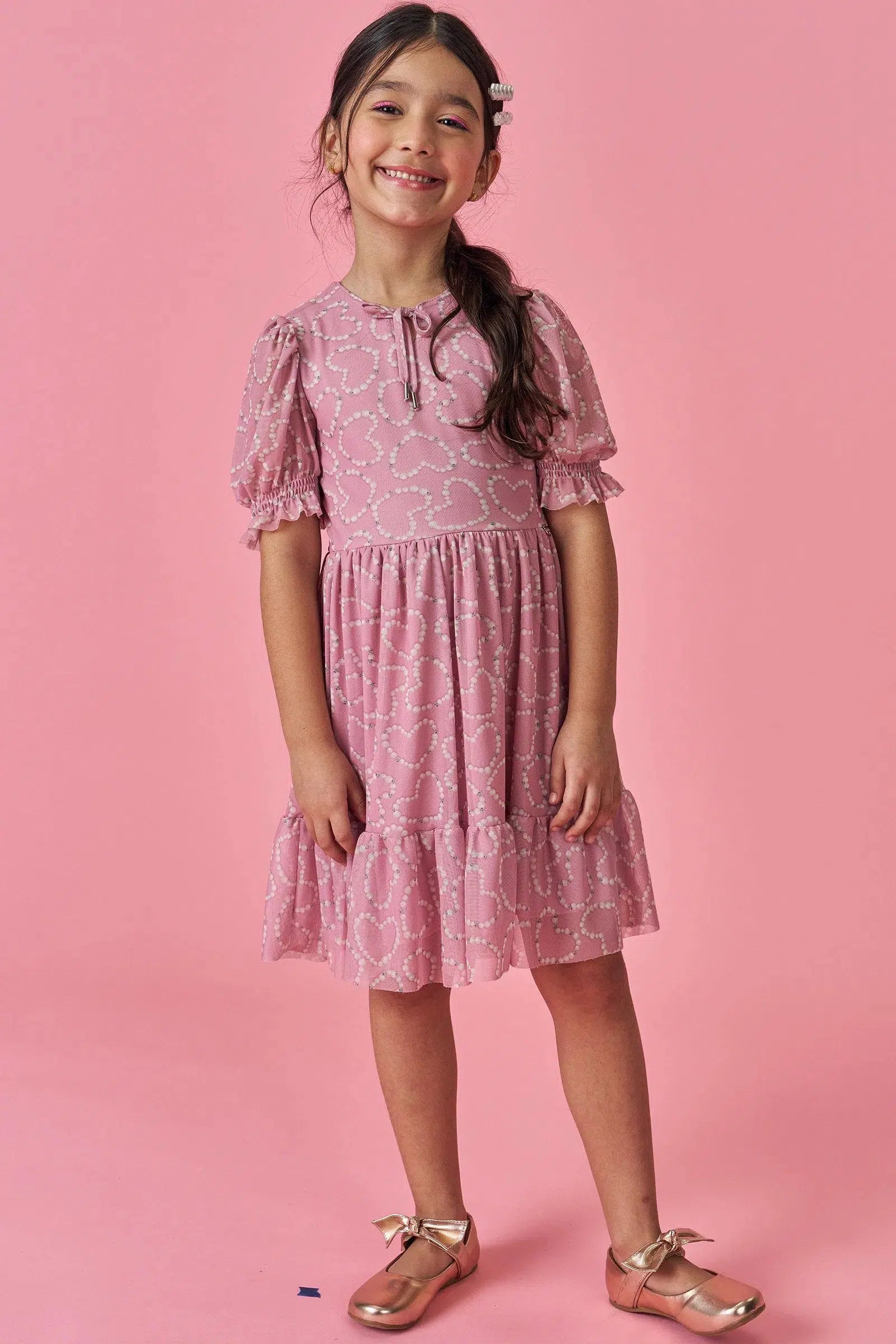 Vestido Infantil Menina em Tule com Elastano 82359 Kukiê