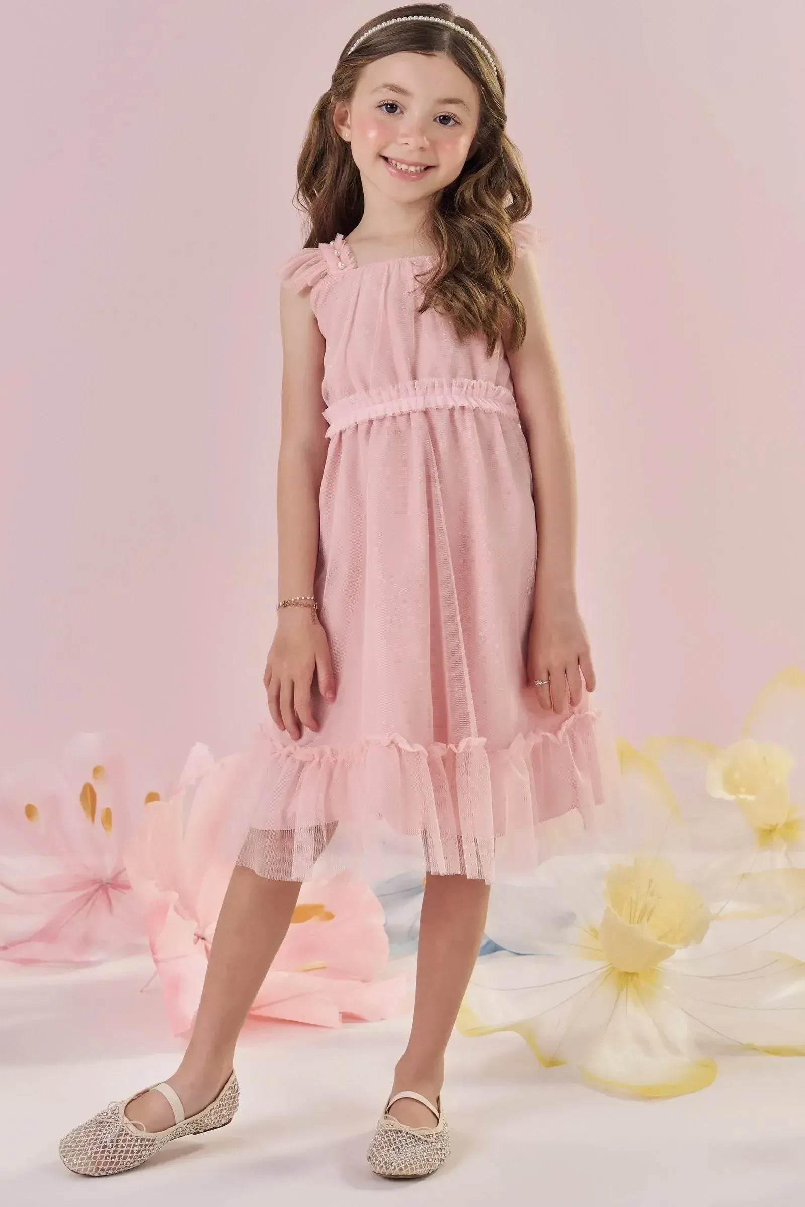 Vestido em Tule com Elastano 87342 Kukiê Infantil Menina
