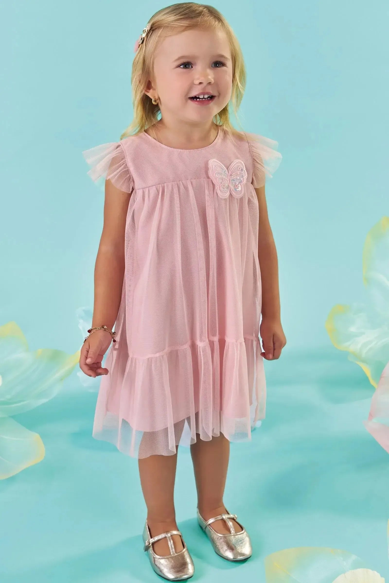Vestido em Tule com Elastano 87557 Kukiê Bebê Menina