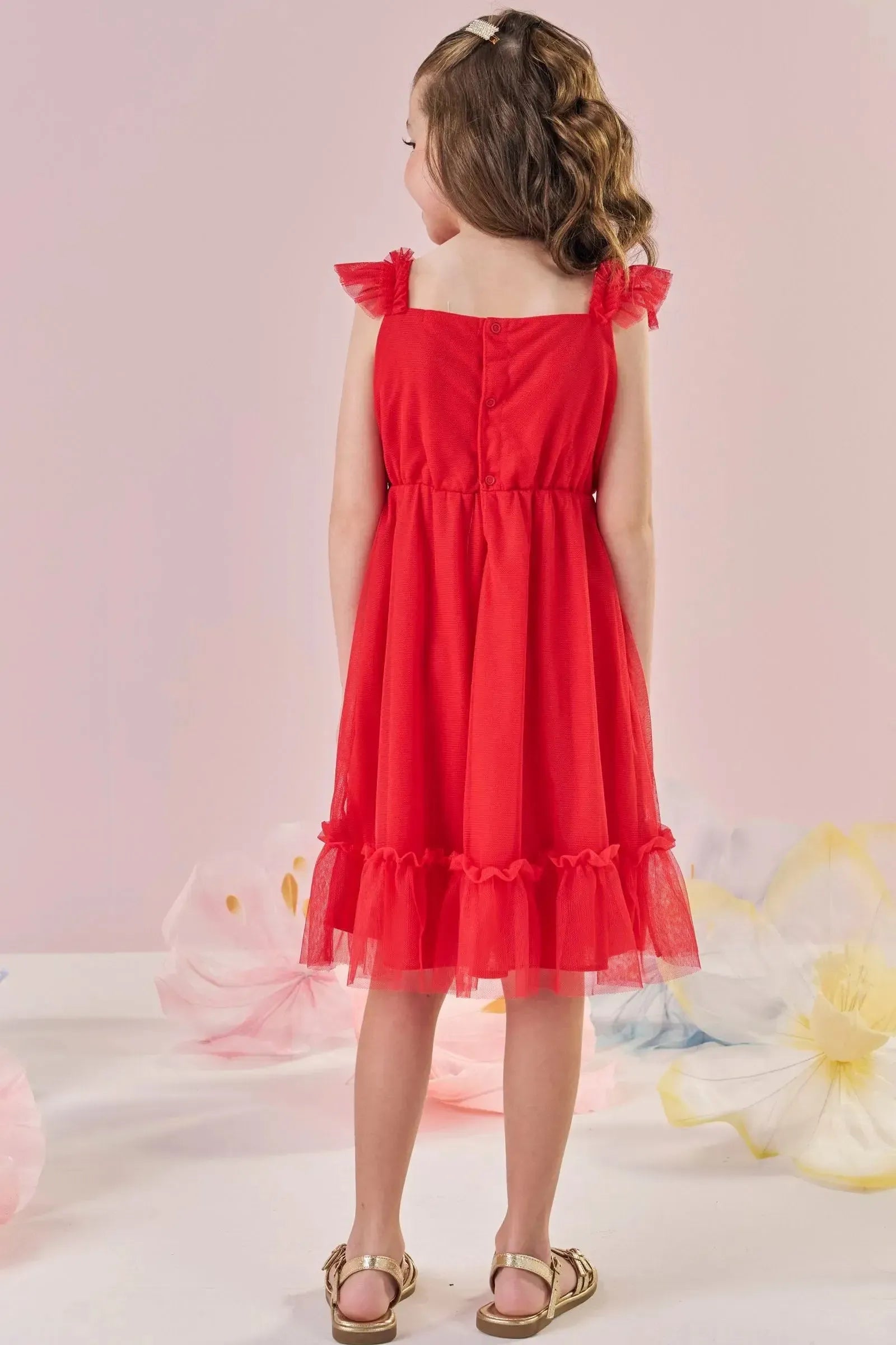 Vestido em Tule com Elastano 88351 Kukiê Infantil Menina
