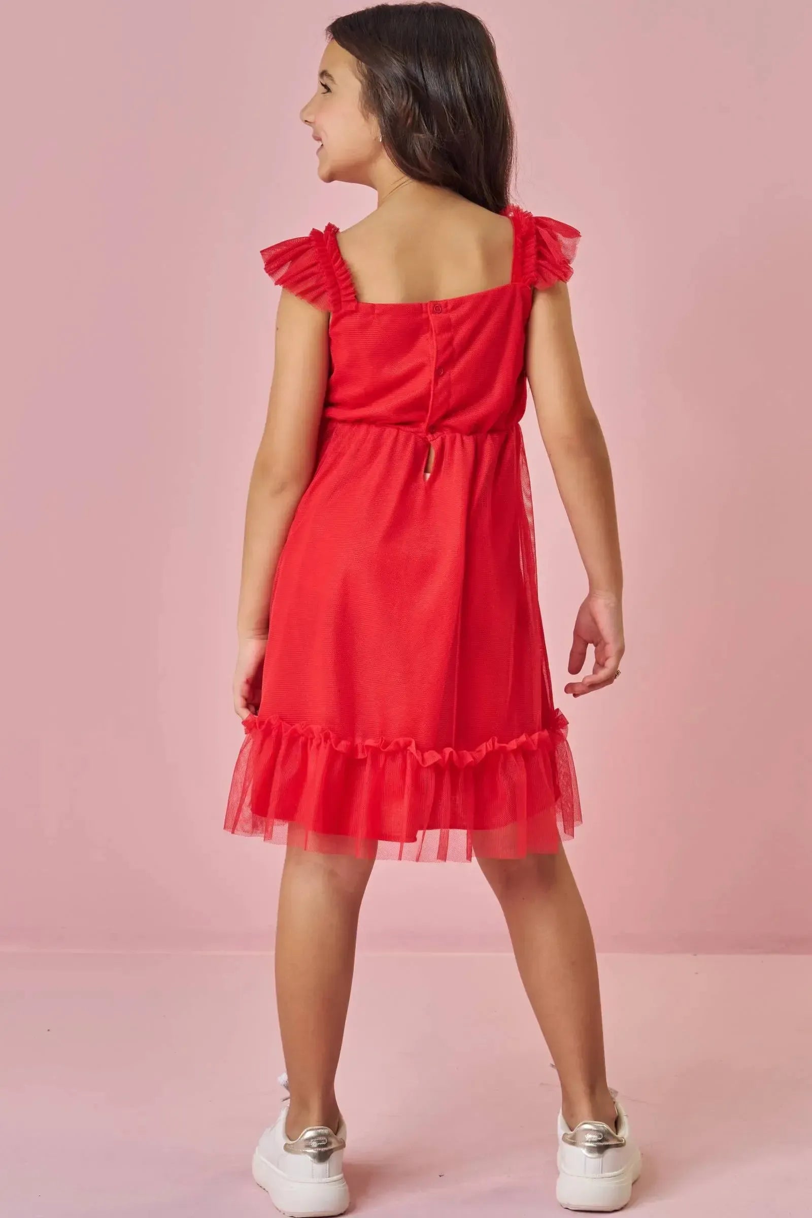 Vestido em Tule com Elastano 88351 Kukiê Infantil Menina
