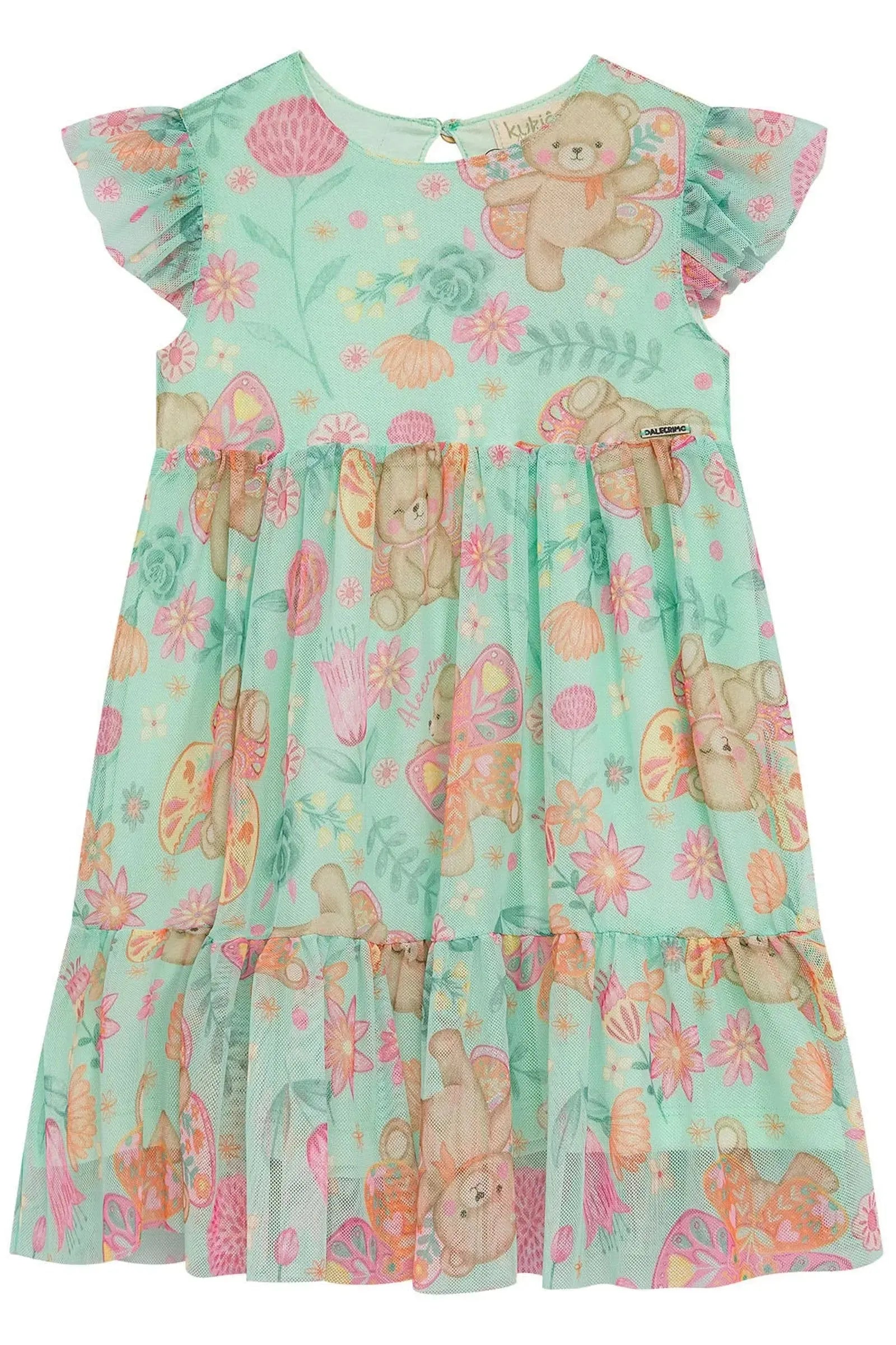 Vestido em Tule com Elastano 95543 Kukiê Infantil Menina