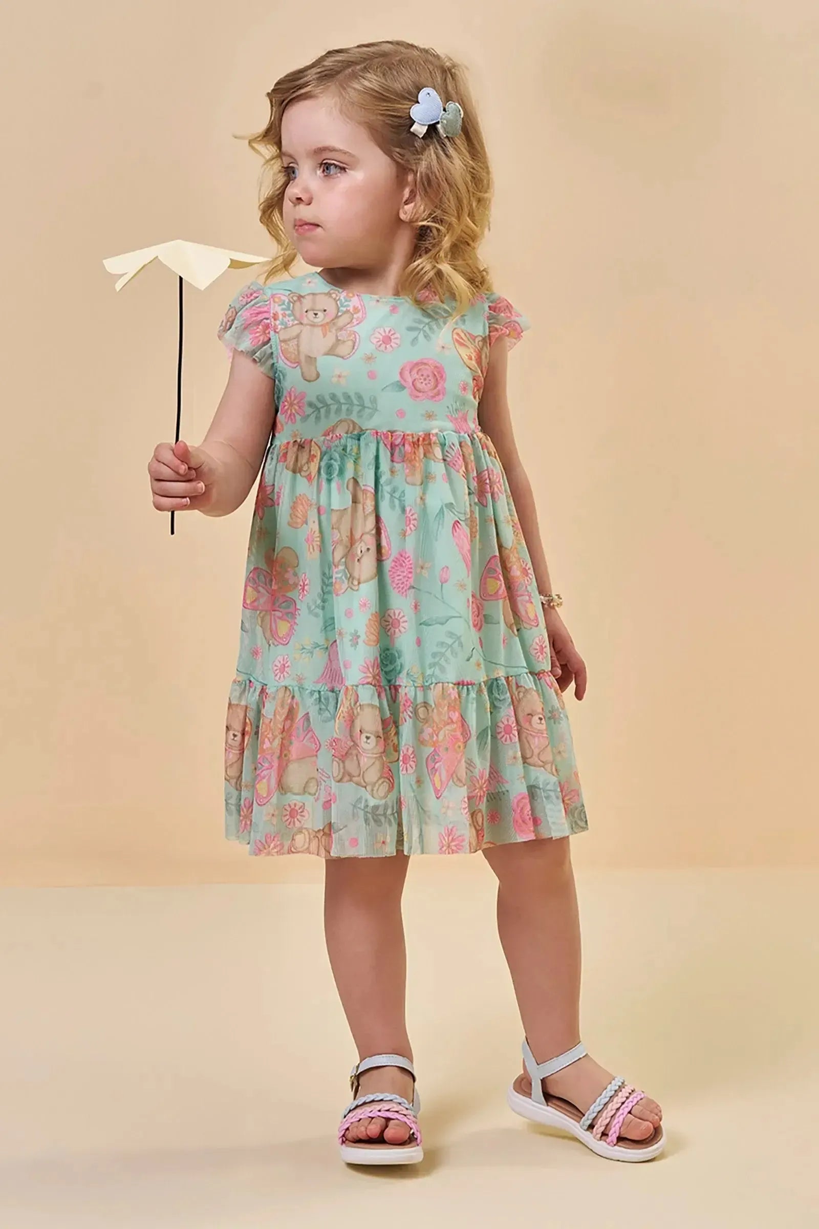 Vestido em Tule com Elastano 95543 Kukiê Infantil Menina