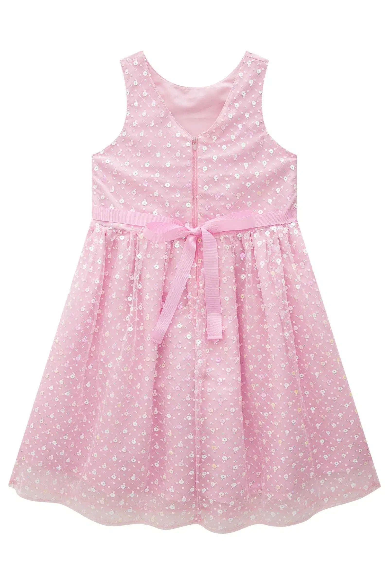 Vestido Infantil Menina em Tule Paetê Bordado 81325 Kukiê