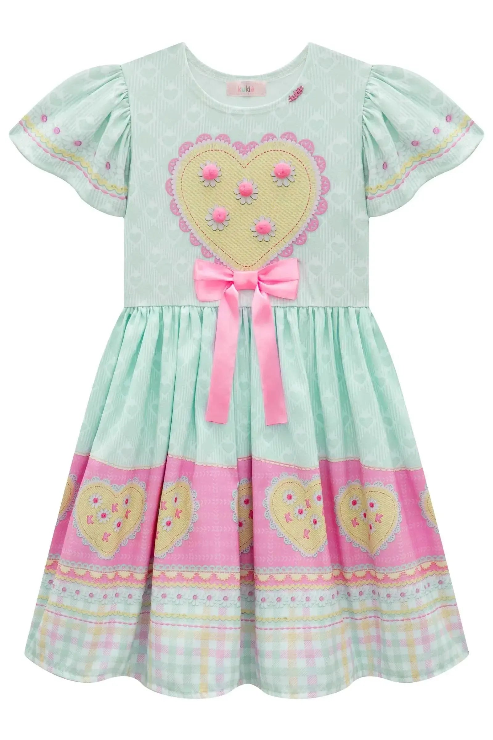 Vestido Junino Encantador em Malha Power e Nylon 97815 Kukiê Infantil Menina